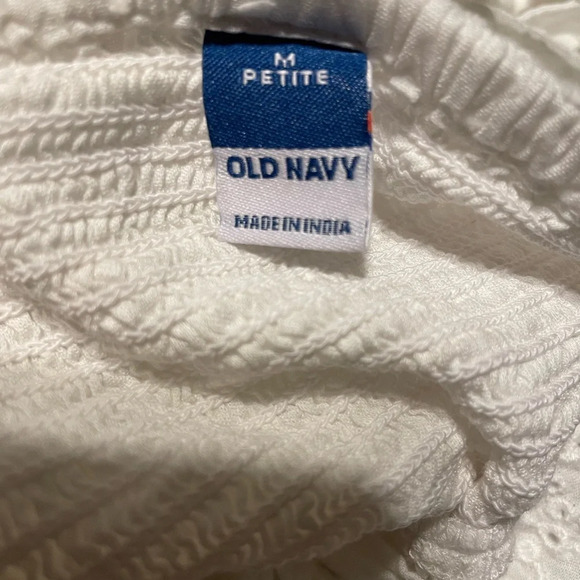 Old Navy White Swiss Dot Flutter Sleeve Tie Back Top Medium Petite - Picture 11 of 12